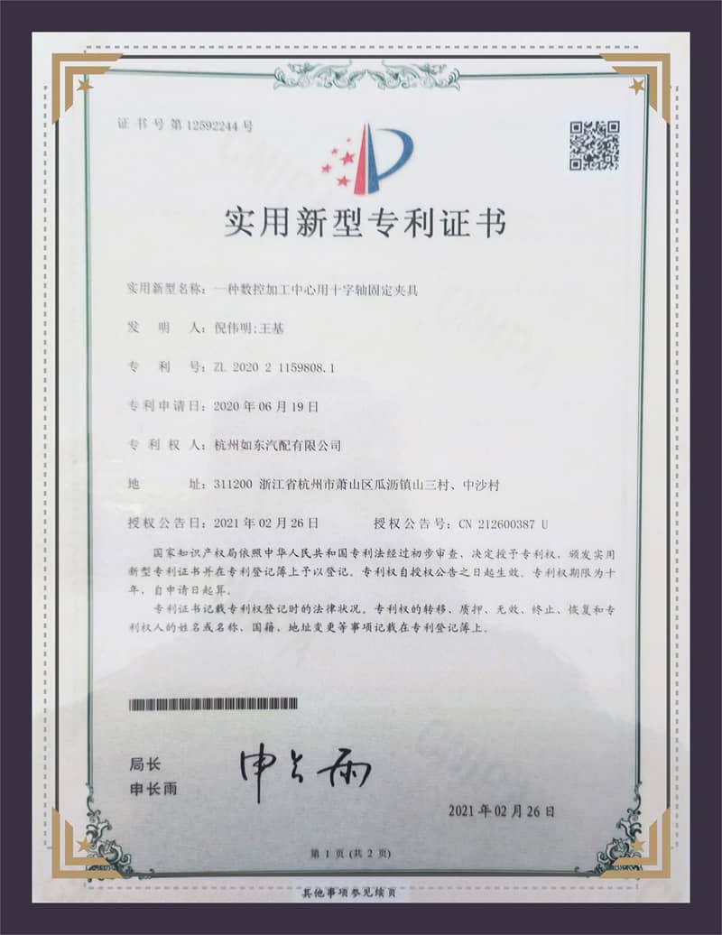 Hasznossági minta szabadalmi tanúsítvány